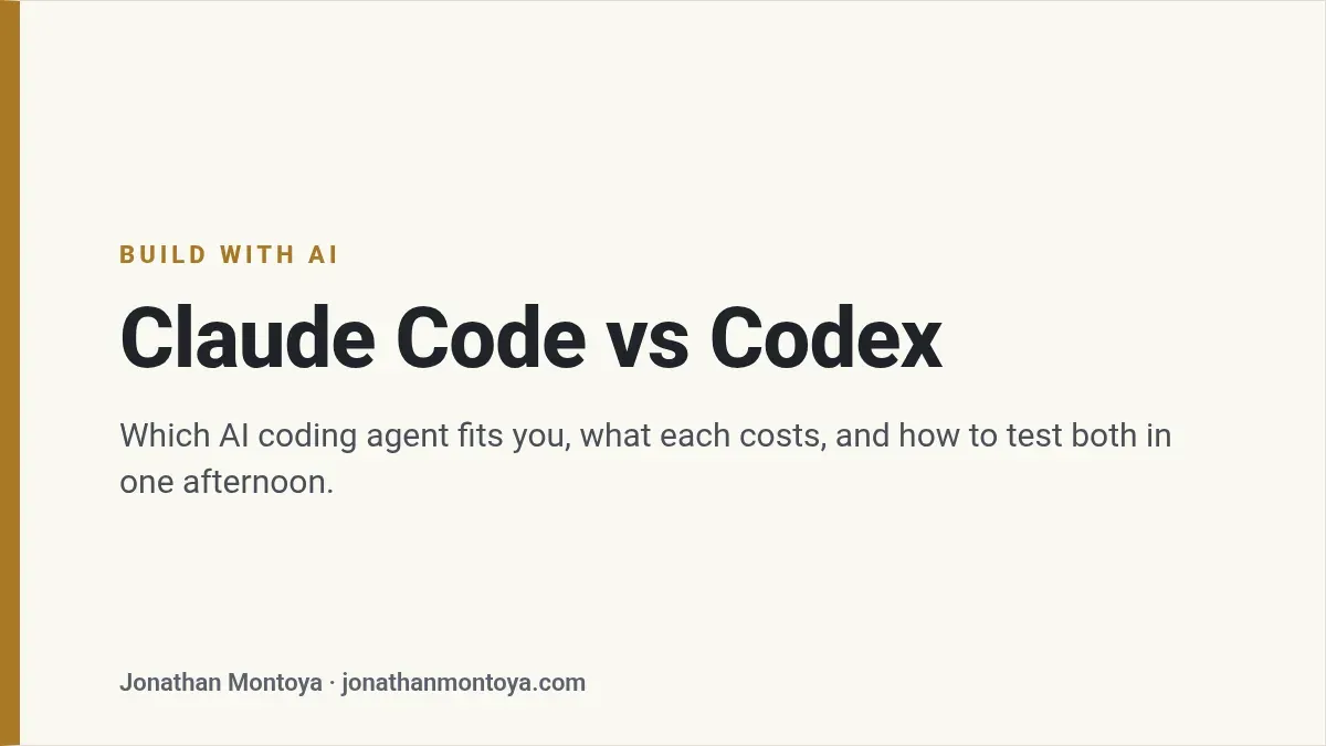 Title card: Claude Code vs Codex