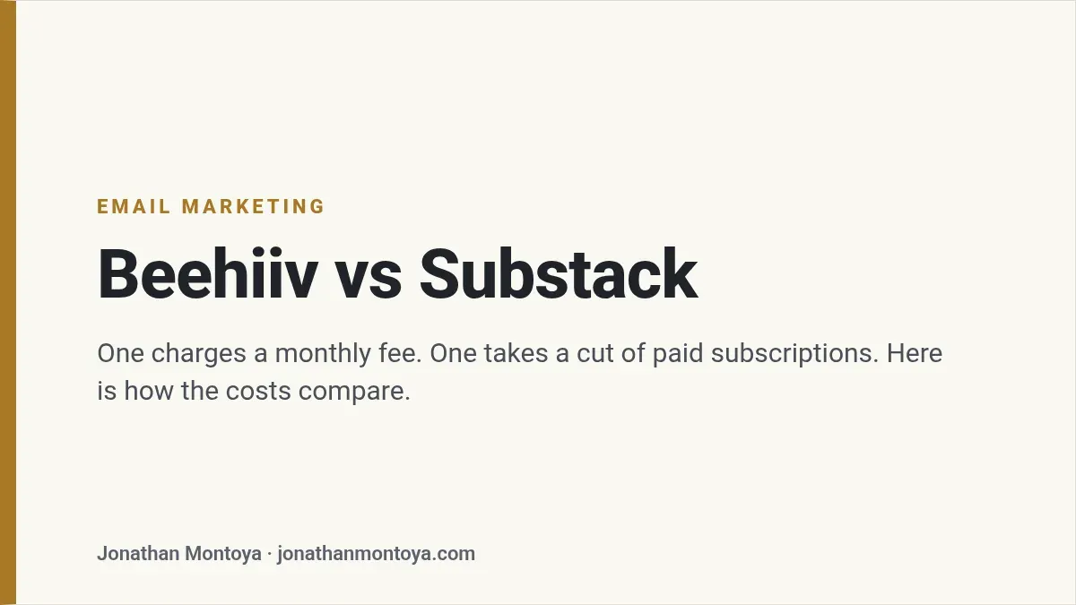 Title card: Beehiiv vs Substack