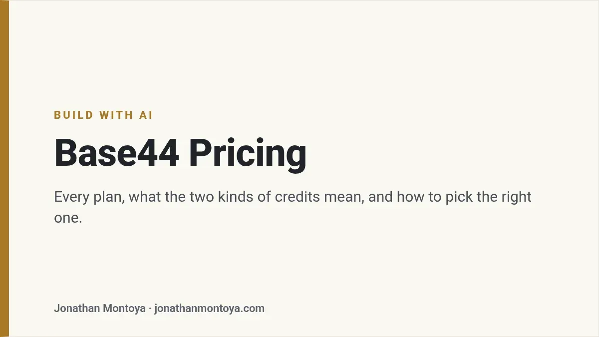 Title card: Base44 Pricing