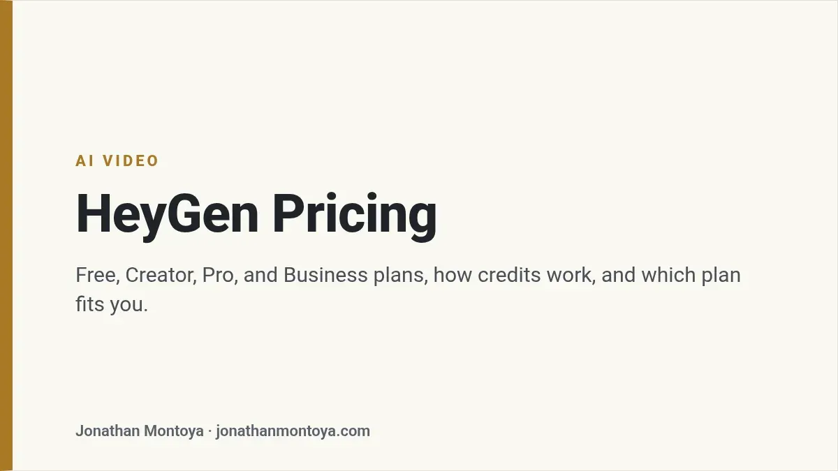 Title card: HeyGen Pricing