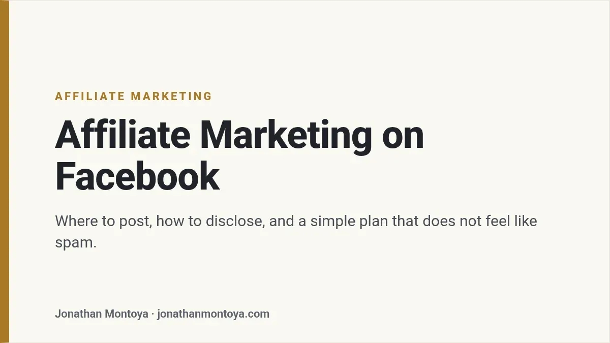 Title card: Affiliate Marketing on Facebook