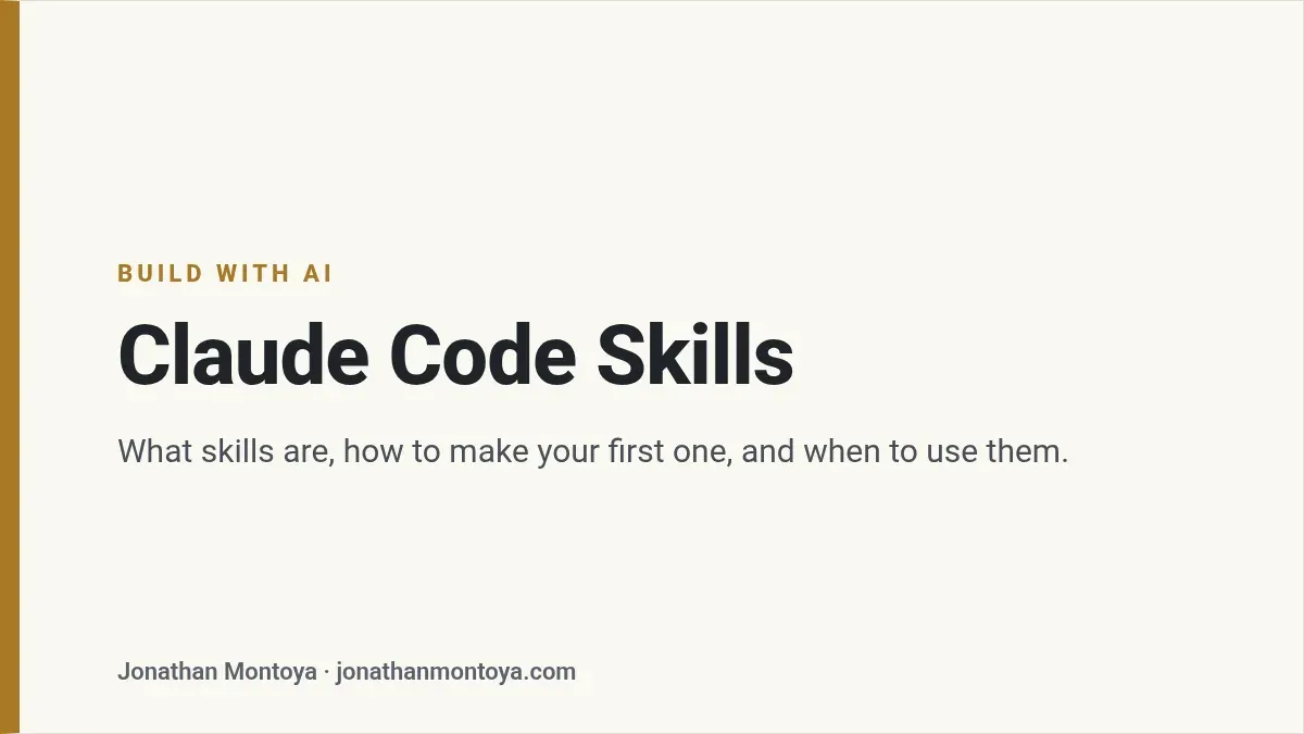 Title card: Claude Code Skills