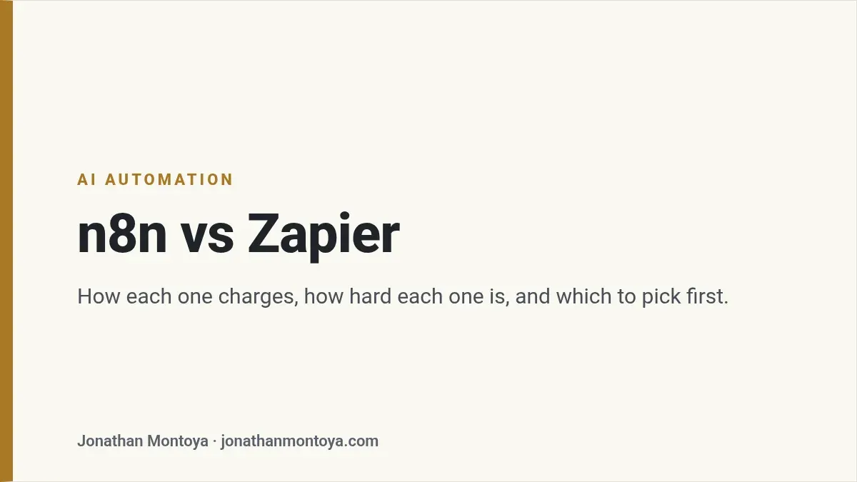 Title card: n8n vs Zapier