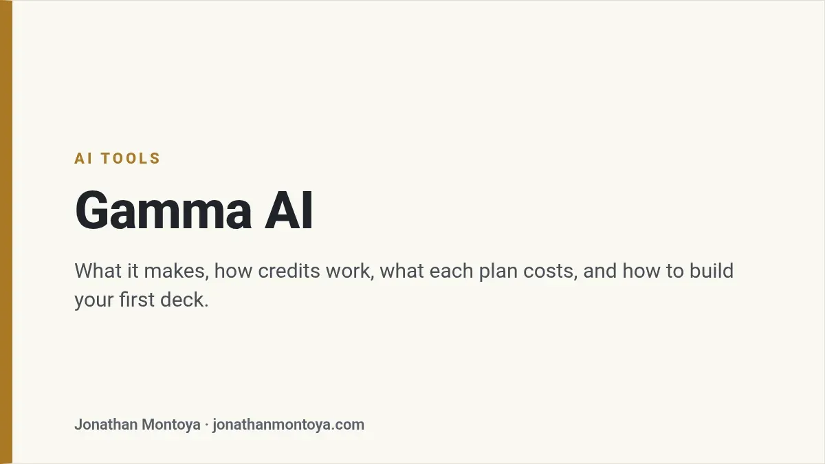 Title card: Gamma AI
