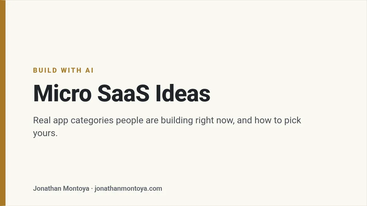 Title card: Micro SaaS Ideas