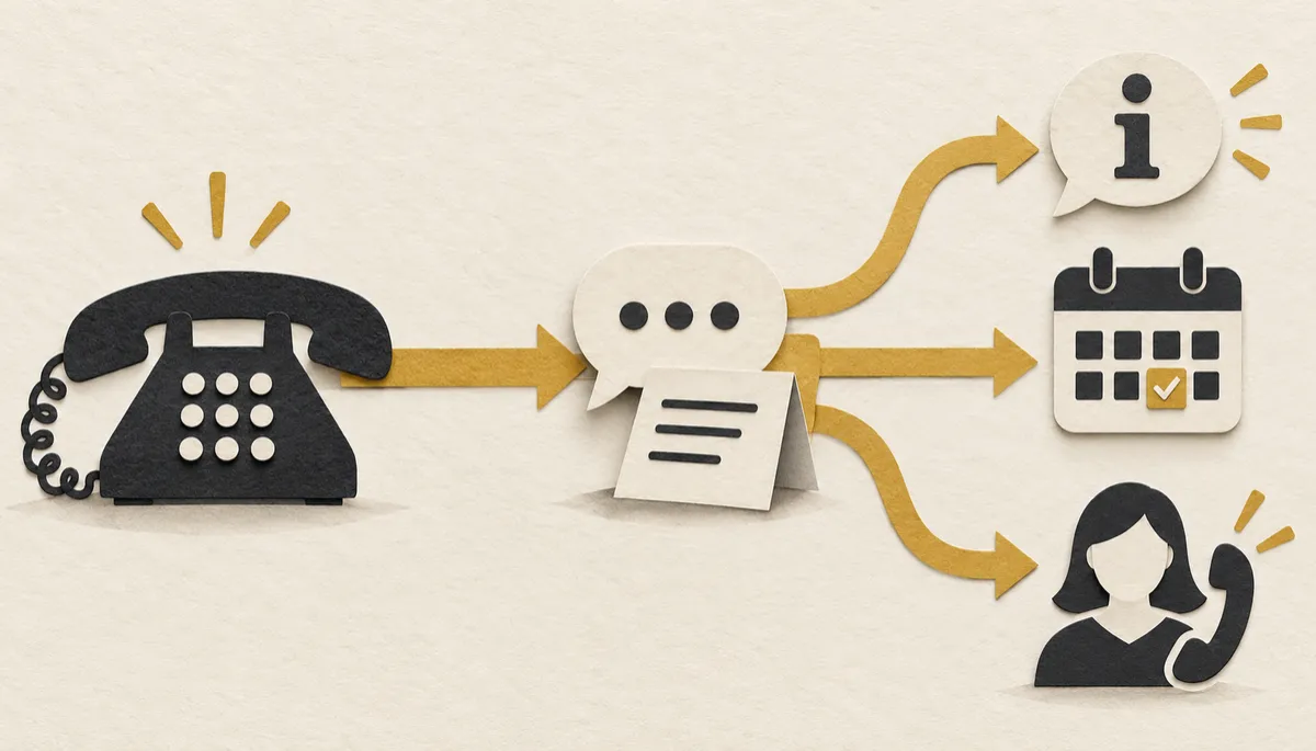 Follow one customer call from hello to handoff. Understand what an AI receptionist does, what it needs, and how to test 
