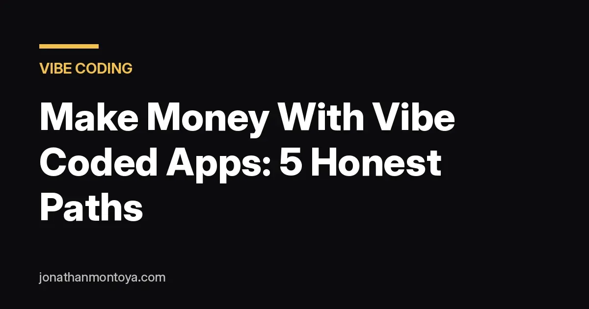 How to make money with vibe coded apps, 5 honest paths