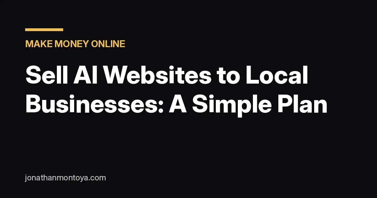 Sell AI websites to local businesses: a simple plan
