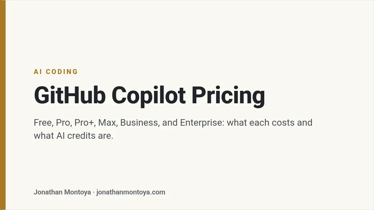 Title card: GitHub Copilot Pricing