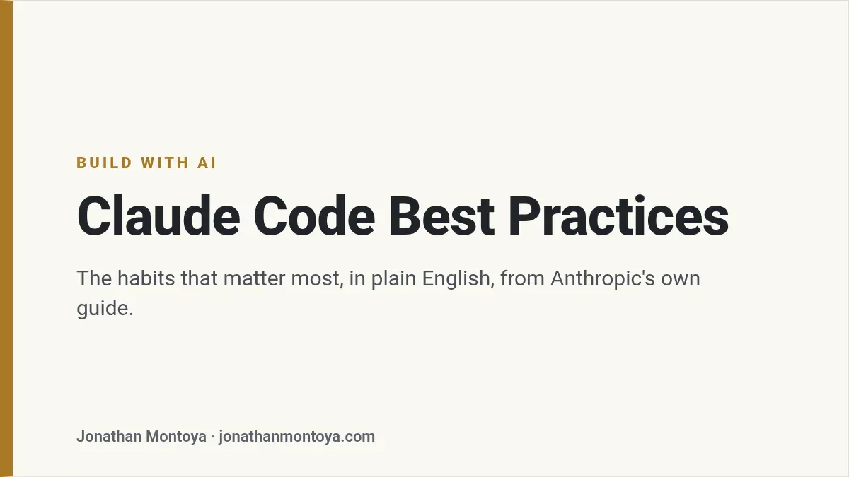 Title card: Claude Code Best Practices