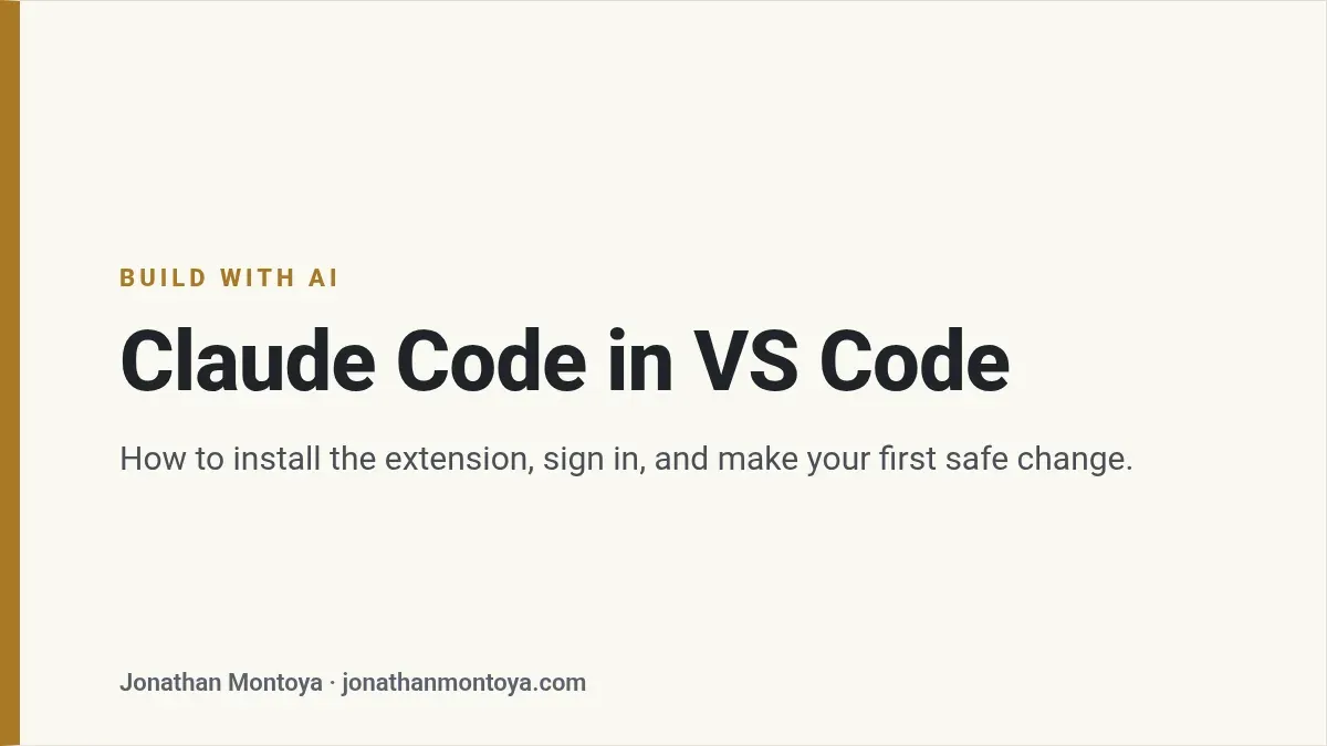 Title card: Claude Code in VS Code