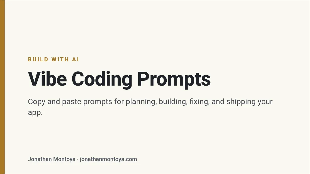 Title card: Vibe Coding Prompts