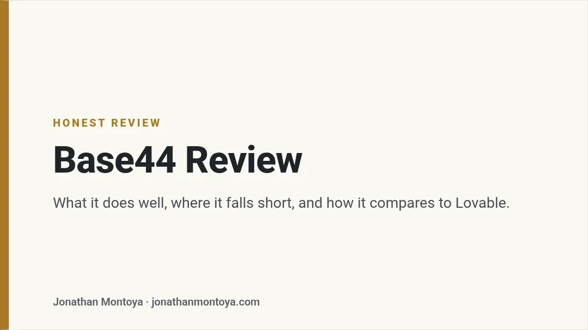 Title card: Base44 Review