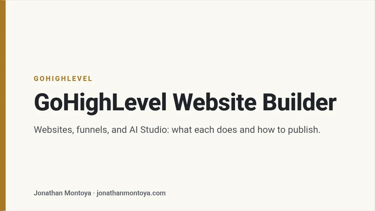 Title card: GoHighLevel Website Builder