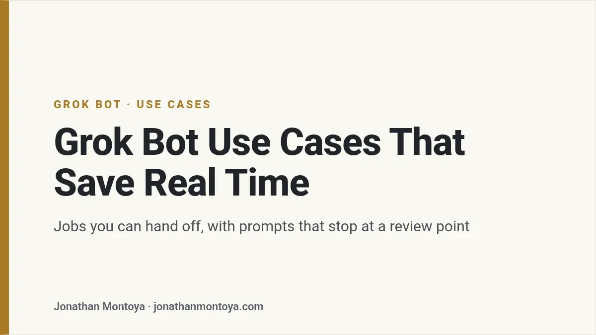 Title card: Grok Bot Use Cases