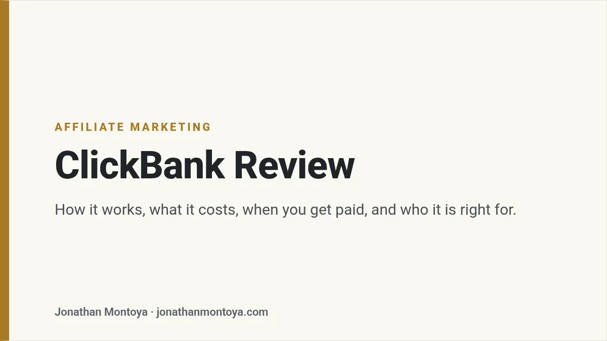 Title card: ClickBank Review