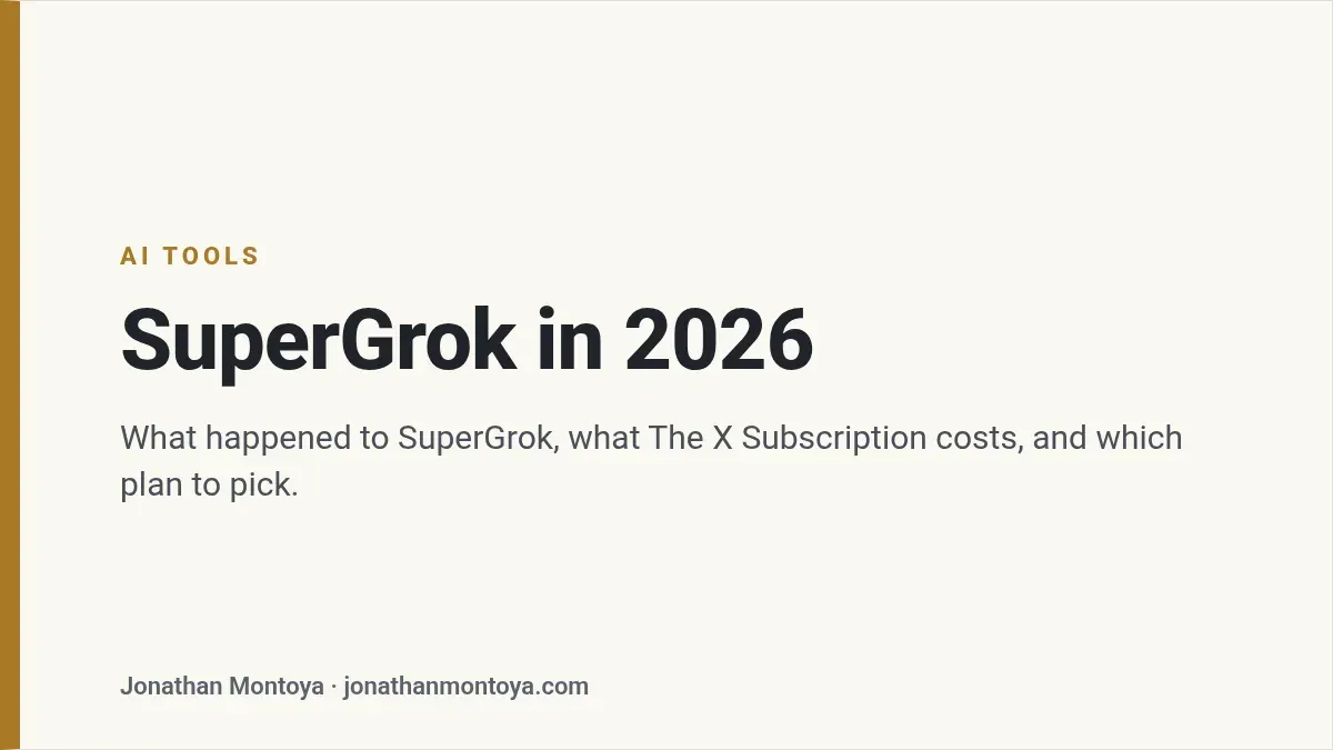 Title card: SuperGrok in 2026