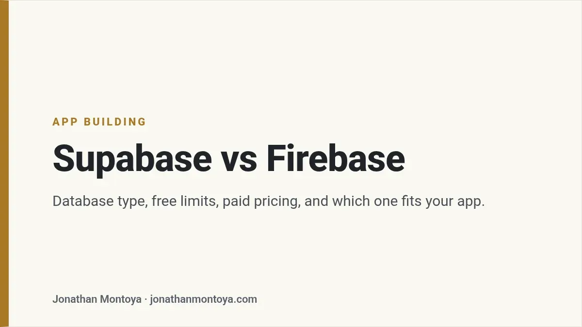Title card: Supabase vs Firebase