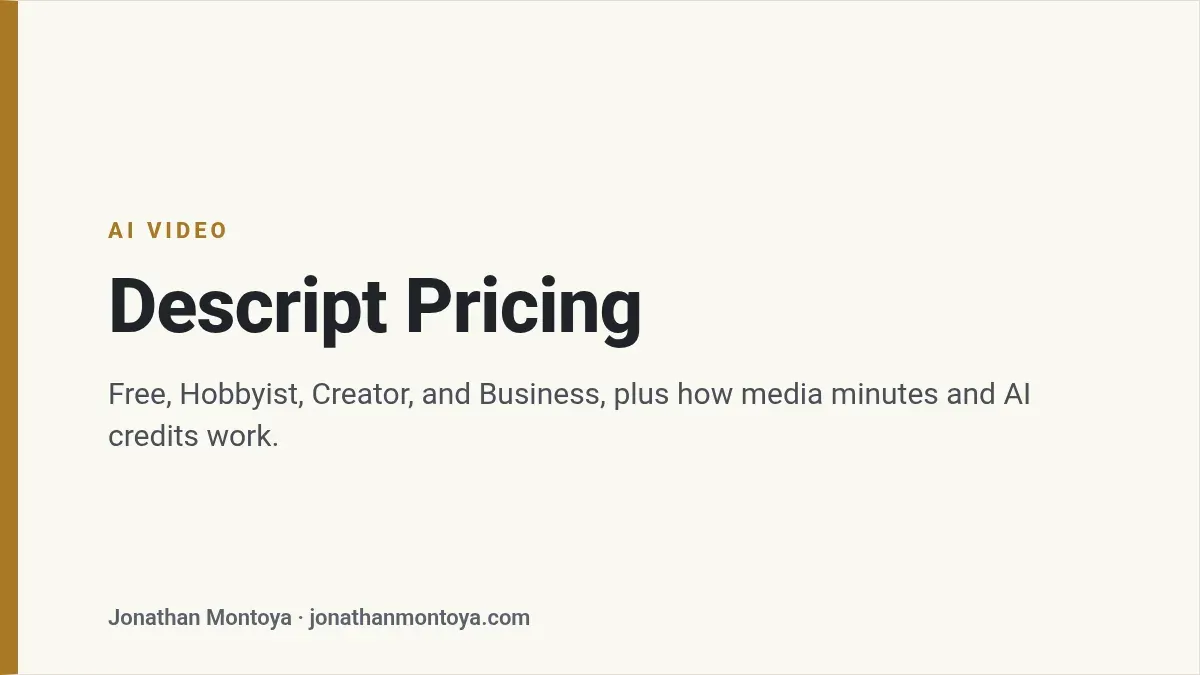 Title card: Descript Pricing