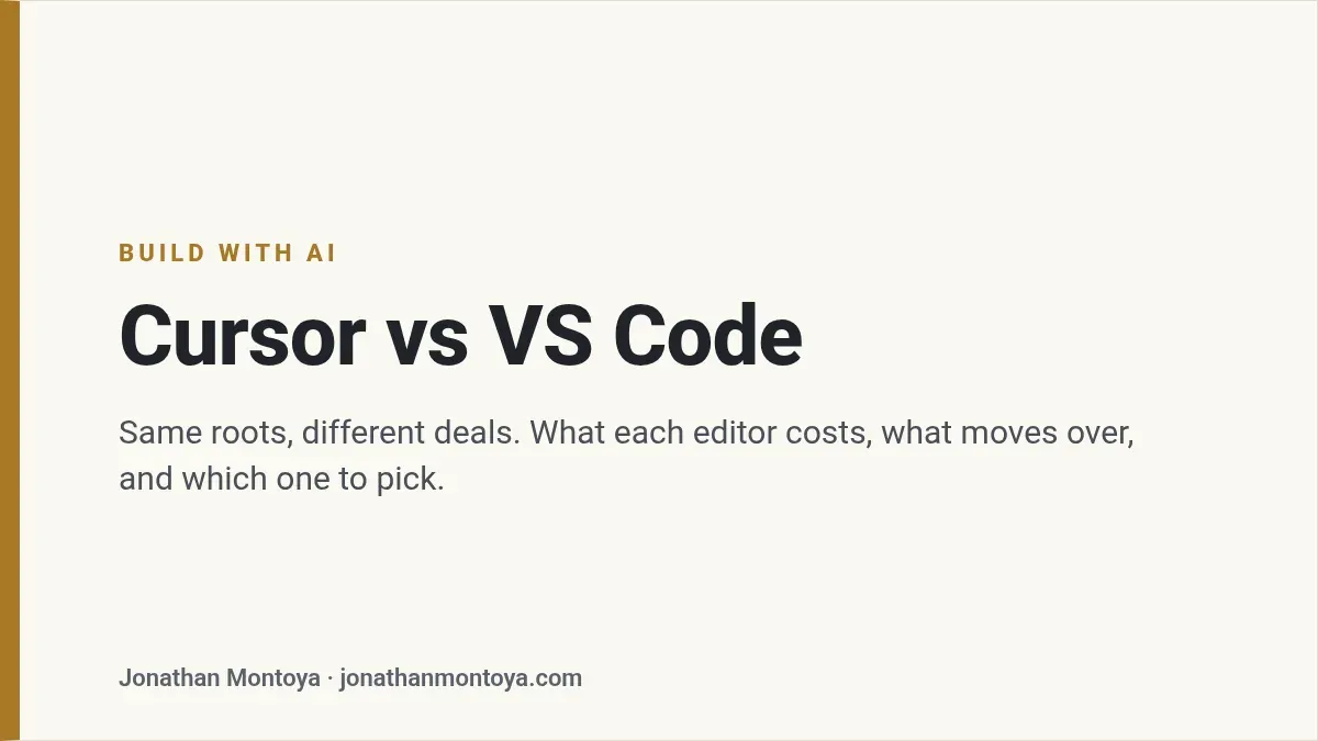 Title card: Cursor vs VS Code
