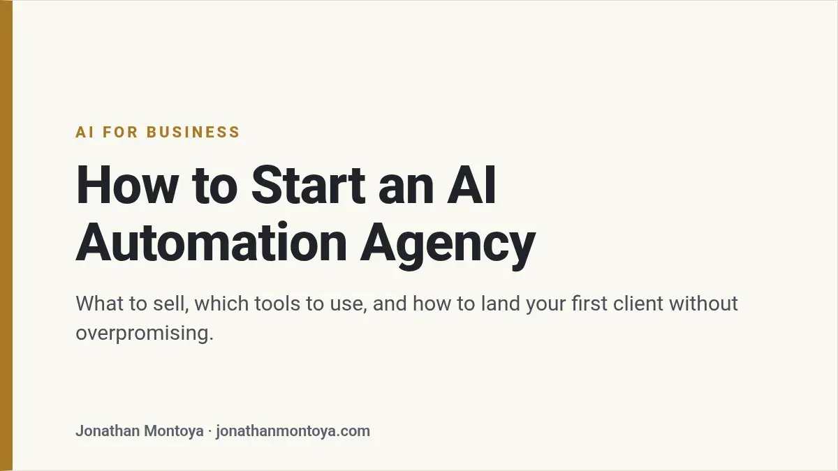 Title card: How to Start an AI Automation Agency