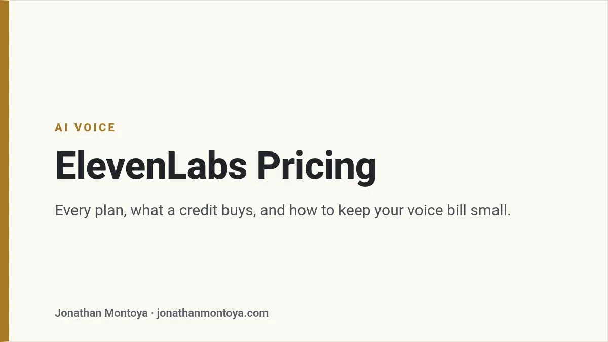 Title card: ElevenLabs Pricing