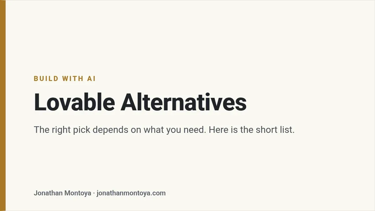 Title card: Lovable Alternatives