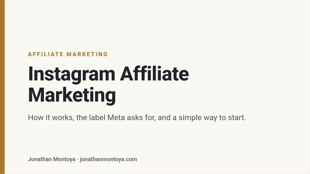 Title card: Instagram Affiliate Marketing