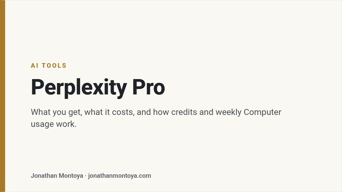 Title card: Perplexity Pro