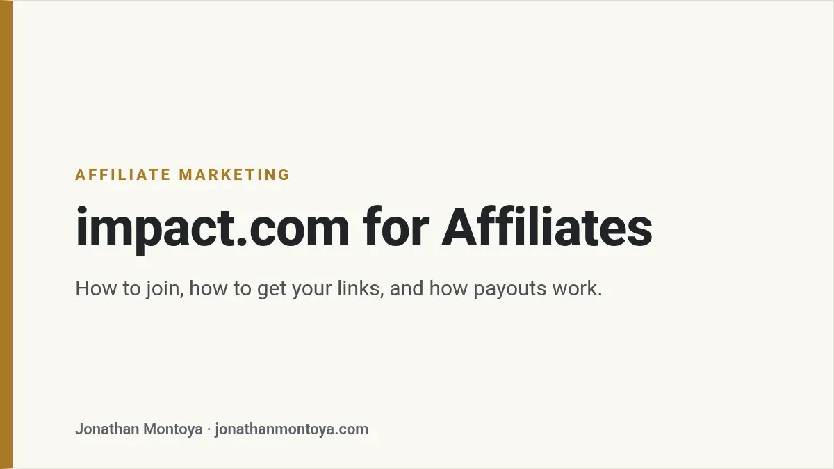 Title card: impact.com for Affiliates
