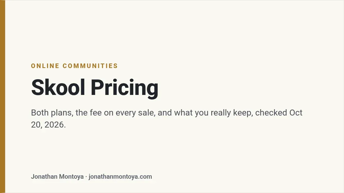 Title card: Skool Pricing
