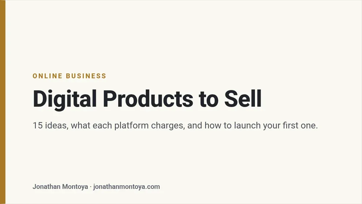 Title card: Digital Products to Sell