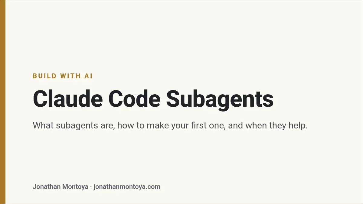 Title card: Claude Code Subagents