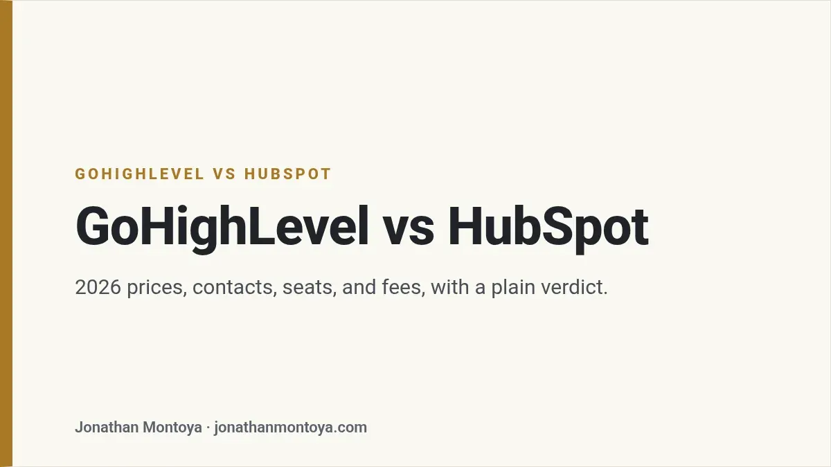 Title card: GoHighLevel vs HubSpot