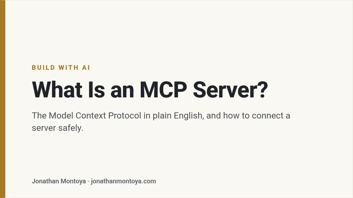 Title card: What Is an MCP Server?