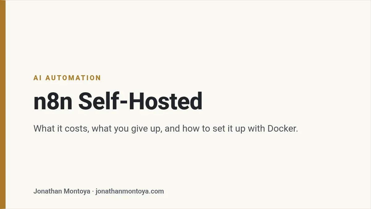 Title card: n8n Self-Hosted