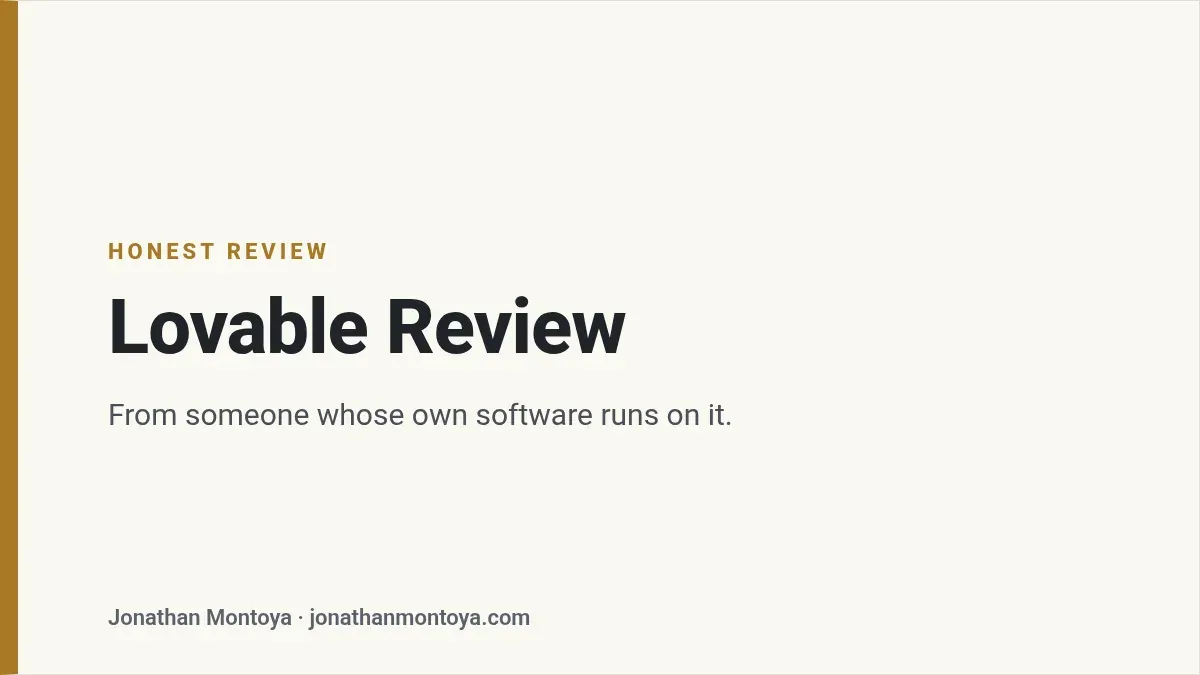 Title card: Lovable Review
