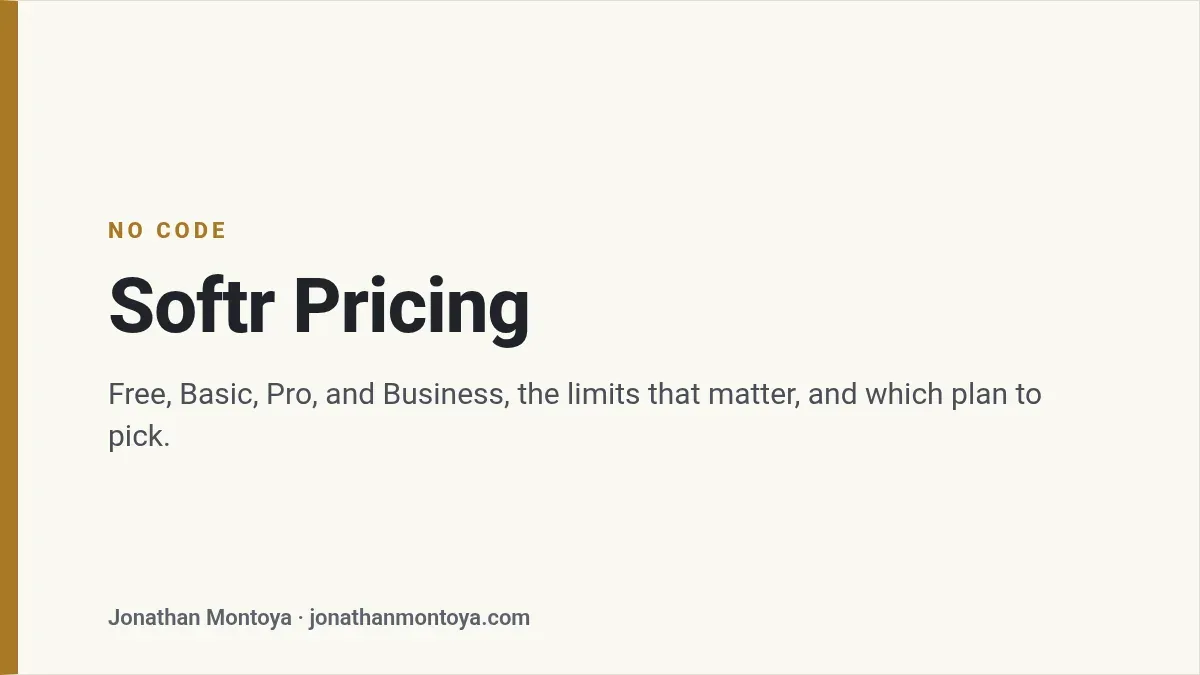 Title card: Softr Pricing
