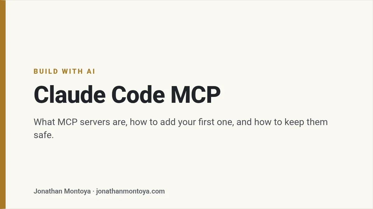 Title card: Claude Code MCP