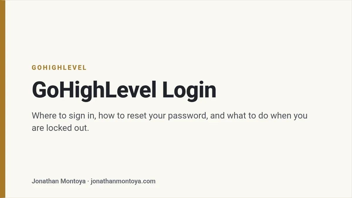 Title card: GoHighLevel Login