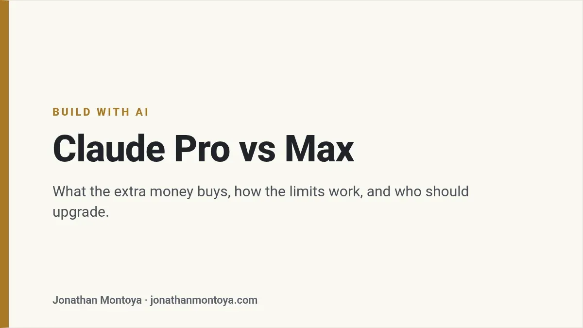 Title card: Claude Pro vs Max