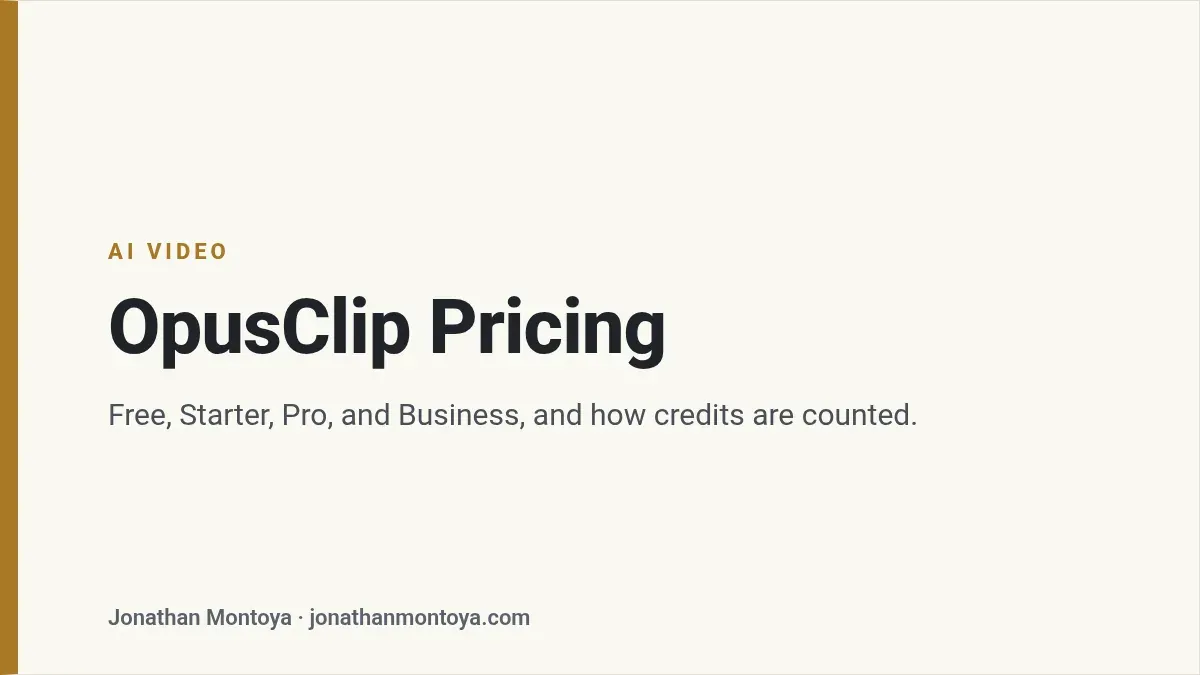 Title card: OpusClip Pricing