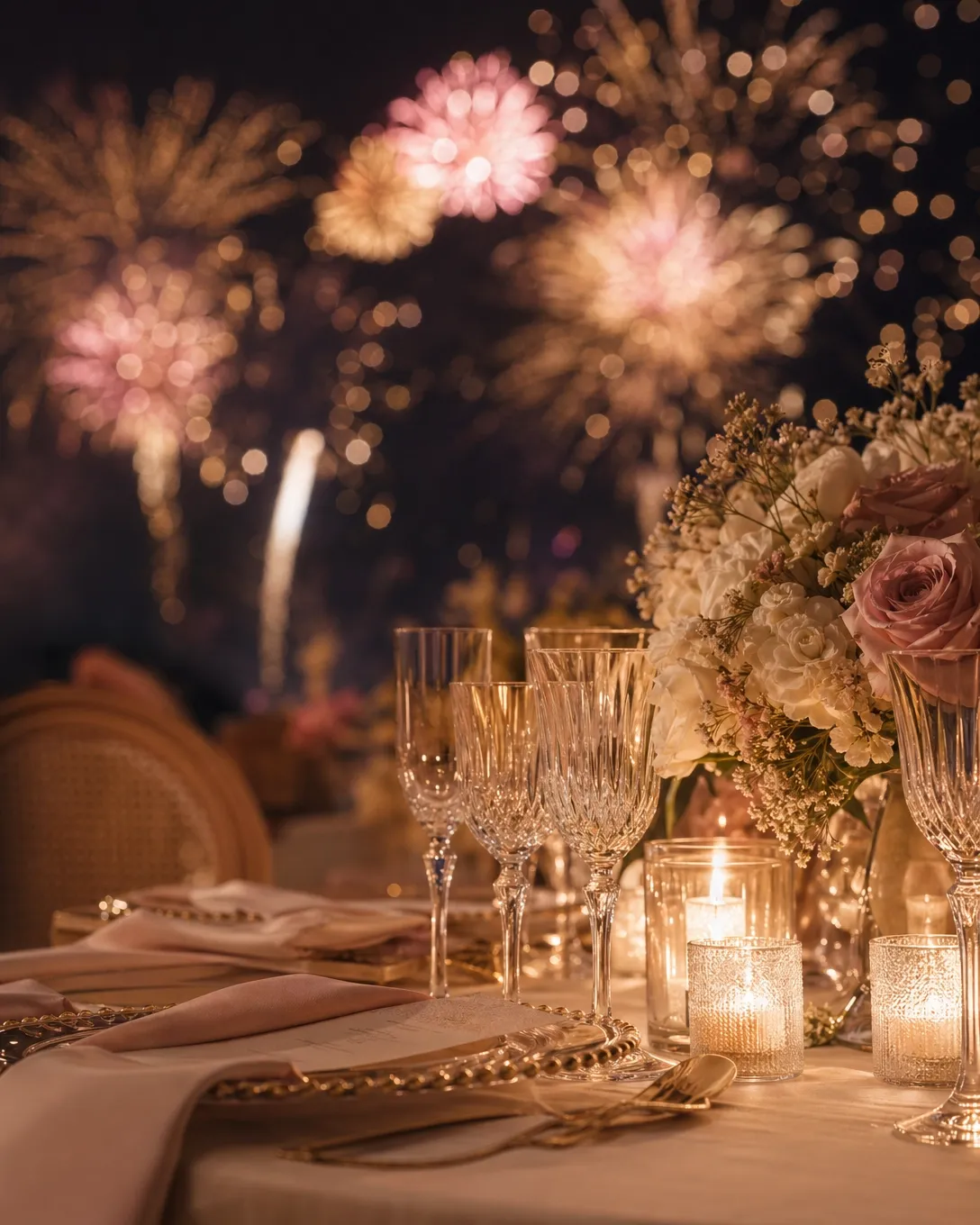 Wedding fireworks and special effects over the Caribbean