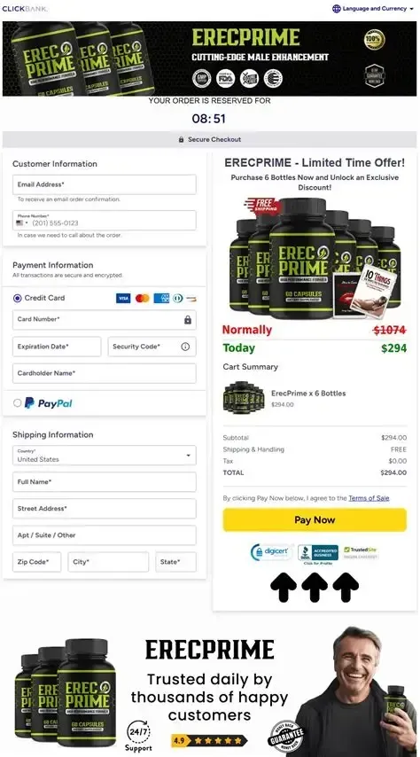 ErecPrime order page