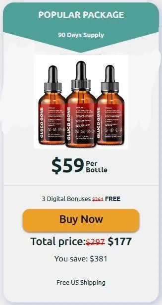Gluco Gone-3-bottle