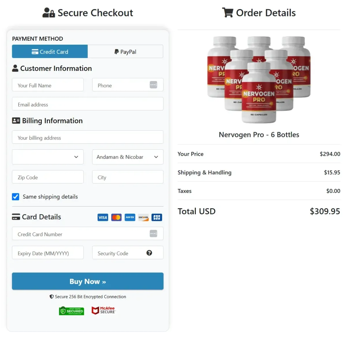 Nervogen Pro-order page