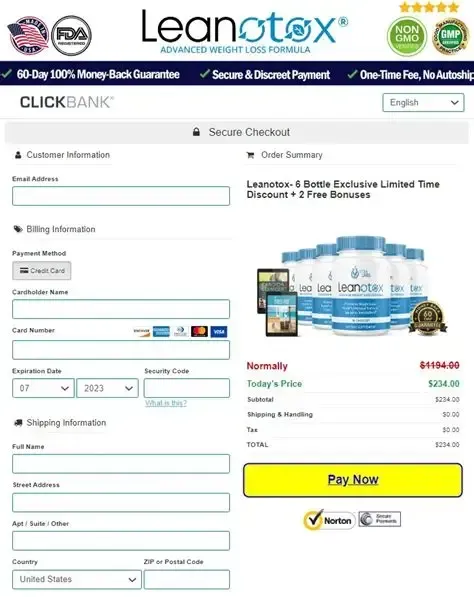 Leanotox-order page