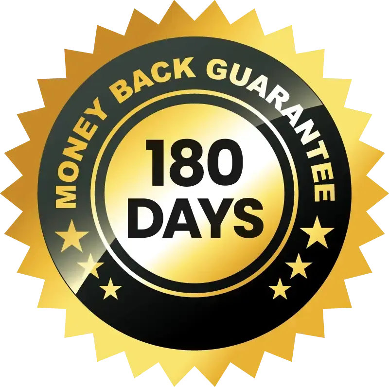 "Neuro Serge-180 day money back guarantee badge"