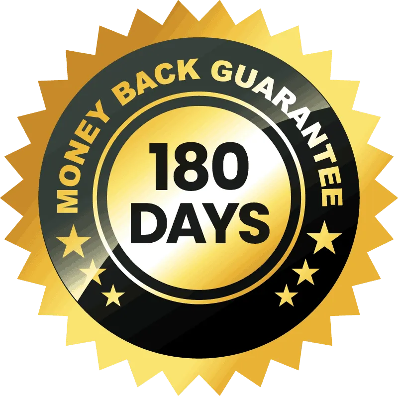 "Nail Exodus-180 day money back guarantee badge"