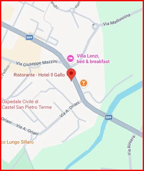 Vista mappa o ripresa aerea che mostra la posizione dell'hotel vicino all'autostrada